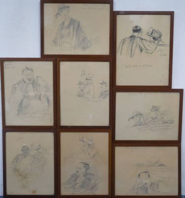 BERINGS Louis, 1888-1966, Ensemble de huit dessins à la mine… - Photo 1