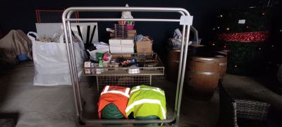 an image of a shopping cart in a garage