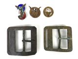 three different types of belt buckles are shown on a white surface