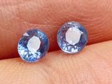 paire de topazes bleues et de saphirs bleus du Brésil