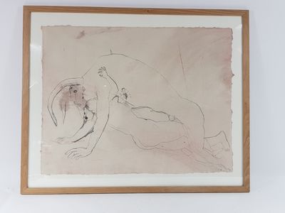 une image représentant le dessin d'une femme allongée sur un lit