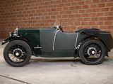 a green vintage car parked in front of a brick wall