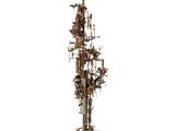 a sculpture of a tree made out of various objects