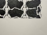 dessin représentant un groupe de femmes en noir et blanc posant pour une photo