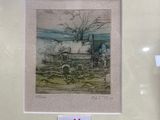 a picture of a painting on display in a glass case
