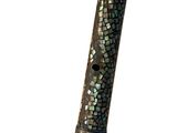 a black and green pen with a mosaic design on it