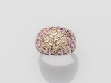 a pink sapphire and diamond ring