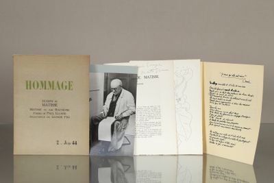 Henri Matisse (1869-1954) Hommage n°2. Juin 44 Monaco, 1944.