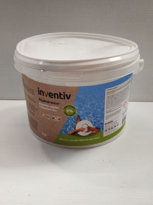 a bucket of inventtiv water sitting on a table