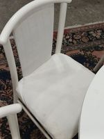 Table ronde en bois stratifié blanc, piétemen et support en … (photo 4)
