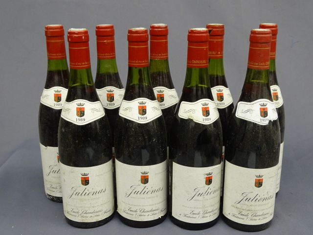 JULIENAS, Emile CHANDESAIS, 9 bouteilles de 1989