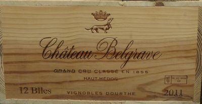 12 Chateau Belgrave, Haut-Médoc 2011, caisse bois non ouvert…