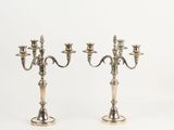 pair of silver plated candelabs