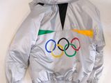 an olympic jacket with the olympic rings painted on it
