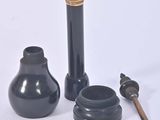 three different types of vases sitting on a white surface