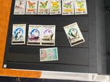 a picture of a collection of stamps on a table