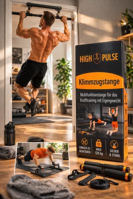 a man doing a pull up on a pull up bar in a living room