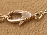 a close up of a gold chain with a clasp on it