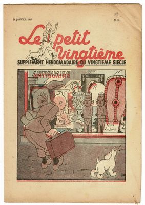 une vieille bande dessinée française représentant un homme et un chien