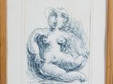 an image of a drawing of a woman holding a baby in her arms