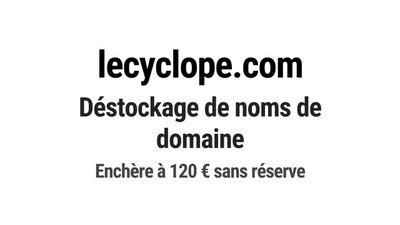 Nom de domaine lecyclope.com. Catégorie: Art et culture.