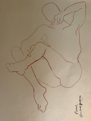 Pierre AMBROGIANI (1907-1985). "Nu féminin assis". Lithograp…