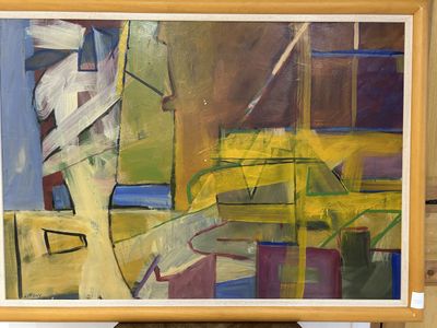 J. Davy HST (ou Caparol) SBG, abstraction en jaune, trois éc…