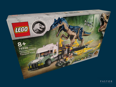 une boîte de Lego avec un dinosaure dessus