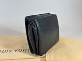 louis vuitton black leather bifold wallet