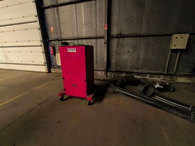 an image of a red cabinet in a garage