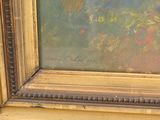 an image of a painting of a field of yellow flowers in a gold frame