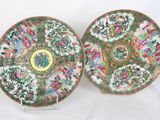 pair of chinese famille plates