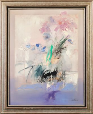 BALITRAN Jean Jacques (1930) - "fleurs à la fenêtre". Huile … - Photo 1