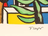 a drawing of a plant in a vase on a table