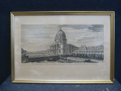 un dessin représentant un bâtiment avec une tour horloge au centre