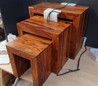 Lot de 3 tables gigognes en bois de sheesham massif, Dimensi… (photo 4)