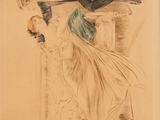 an image of a drawing of a man and a woman sitting on a chair