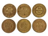 six gold sovereigns of the british empire
