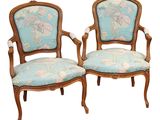 pair of french louis xv style fauteure armchairs