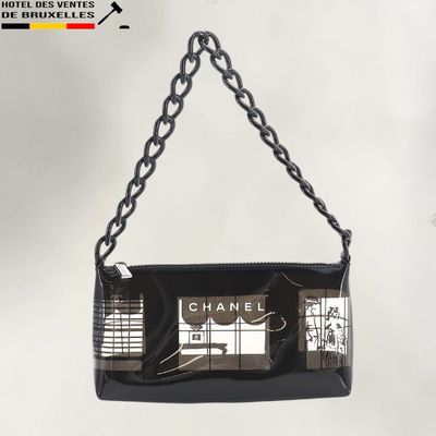 chanel black leather flap bag with chain strap