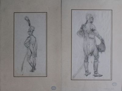 deux dessins d'un homme et d'une femme se tenant l'un à côté de l'autre