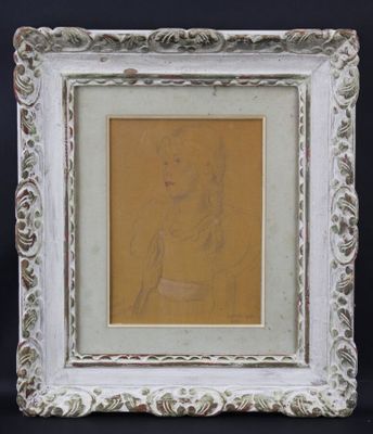 Mariette LYDIS (1887-1970): "Portrait de jeune fille", dessi…