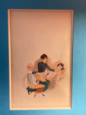 CURIOSA - Aquarelle originale sur papier, très libre, montra…