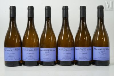 six bouteilles de vin sont alignées sur une table