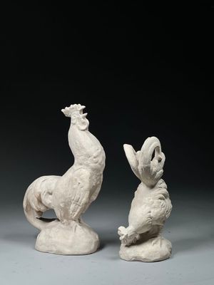 Edmond LACHENAL (1855-1948). Coq fier et coq picorant