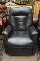 fauteuil relax en cuir noir - à commande électrique - traces…