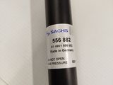 a close up of a black pipe with a label on it