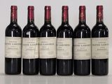 six bouteilles de vin rouge alignées