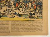 an old newspaper with a picture of a man on a horse and a man on a horse