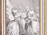 an image of a drawing of a woman and a man sitting at a table